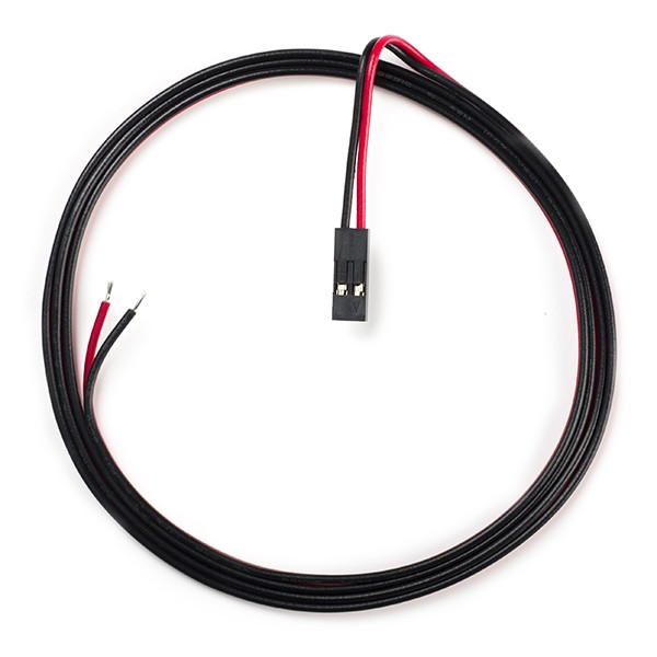 123-3D 2-draads kabel rood / zwart (1 meter met female connector)  DDK00003 - 1