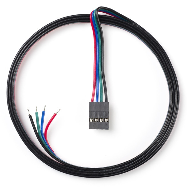 123-3D 4-draads kabel rood / blauw / groen / zwart met connector (1 meter)  DDK00005 - 1