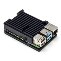 123-3D Aluminium Heatsink Case voor Raspberry Pi 4 - Zwart  DAR00221