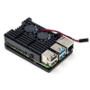123-3D Aluminium Heatsink Case voor Raspberry Pi 4 met ventilator- Zwart  DAR00222 - 1
