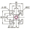 123-3D Aluminium profiel 2020 zwart lengte 1 m (123-3D huismerk) HFSB5-2020-1000 DFC00081 - 2