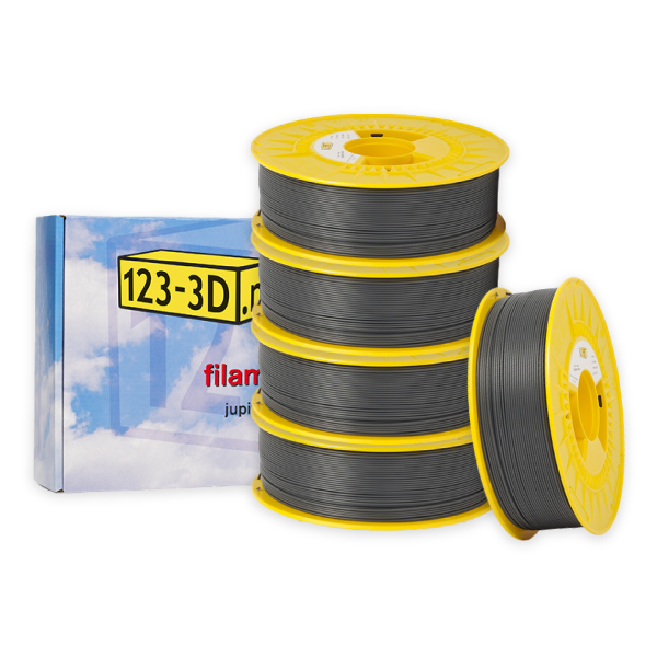 123-3D Filament 5-pack grijs 1,75 mm PLA 1,1 kg (Jupiter serie)  DFE00052 - 1