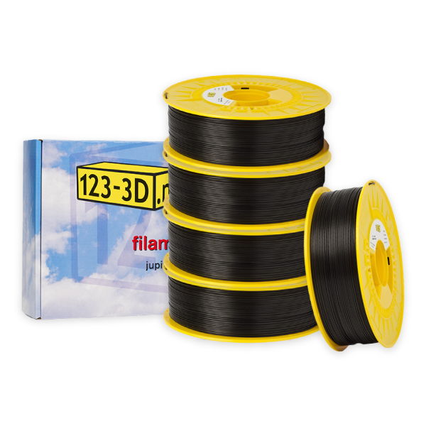 123-3D Filament 5-pack zwart 1,75 mm PLA 1,1 kg (Jupiter serie)  DFE00027 - 1