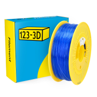 123-3D Filament PETG Transparant Blauw 1,75 mm 1 kg DHM00135