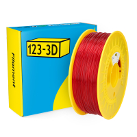 123-3D Filament PETG Transparant Rood 1,75 mm 1 kg DHM00137