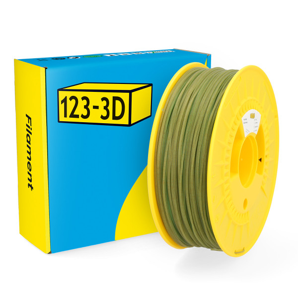 123-3D Filament PLA Bio Hennepvezel Bruingroen 1,75 mm 1 kg  DHM00123 - 1
