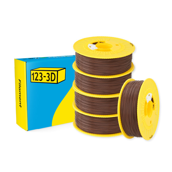 123-3D Filament PLA Bruin 1,75 mm 5-pack 1 kg  DHM10001 - 1