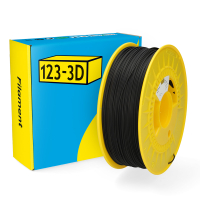 123-3D Filament PLA CF10 Zwart 1,75 mm 1 kg  DHM00112