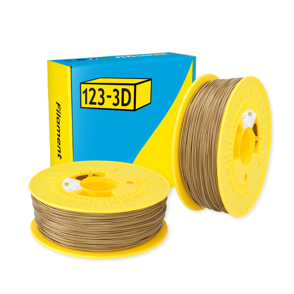123-3D Filament PLA Goud 1,75 mm 2-pack 1 kg DHM10009 - 1