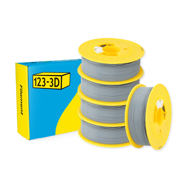 123-3D Filament PLA Grijs 1,75 mm 5-pack 1 kg DHM10013 - 1