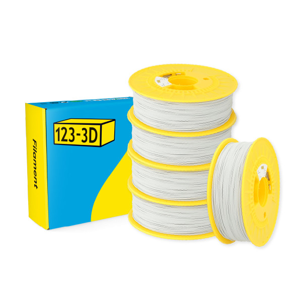 123-3D Filament PLA Lichtgrijs 1,75 mm 5-pack 1 kg  DHM10022 - 1