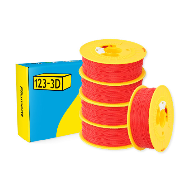 123-3D Filament PLA Rood 1,75 mm 5-pack 1 kg DHM10037 - 1