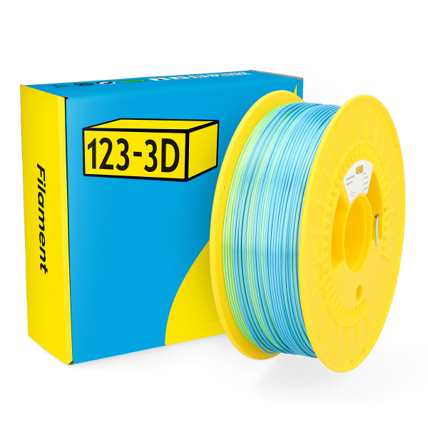 123-3D Filament PLA Satijn Regenboog Blauw - Groen - Grijs 1,75 mm 1 kg  DHM00117 - 1