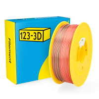 123-3D Filament PLA Satijn Regenboog Rood - Grijs 1,75 mm 1 kg  DHM00118