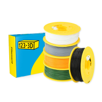 123-3D Filament PLA Starterpack Zwart, Wit, Groen, Grijs en Oranje 1,75 mm 1 kg  DHM10055