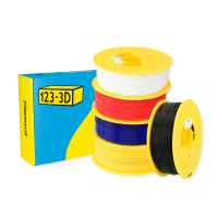 123-3D Filament PLA Starterpack Zwart, Wit, Rood, Geel en Donkerblauw 1,75 mm 1 kg  DHM10056
