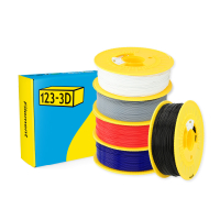 123-3D Filament PLA Starterpack Zwart, Wit, Rood, Grijs en Donkerblauw 1,75 mm 1 kg DHM10054