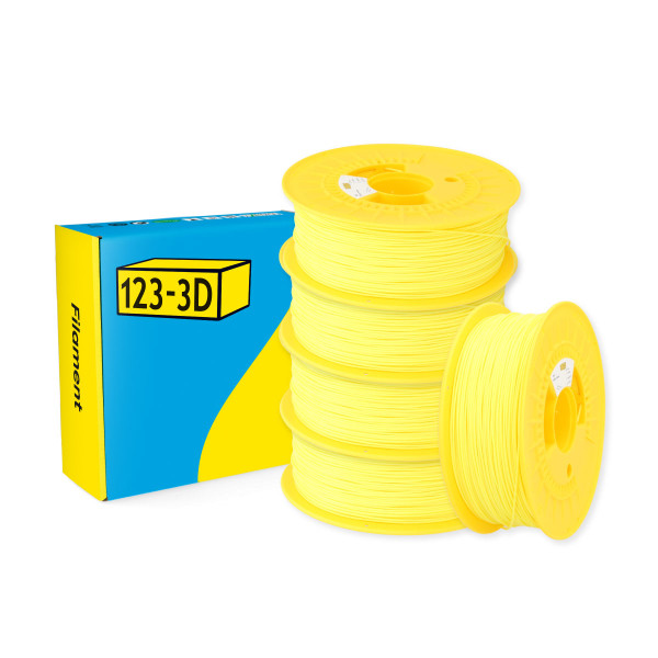123-3D Filament PLA Zwavel Geel 1,75 mm 5-pack 1 kg DHM10077 - 1