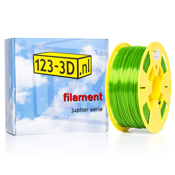 123-3D Filament transparant groen 1,75 mm PETG 1 kg (Jupiter serie) DFE02007c DFE02023c DFE11010 - 1