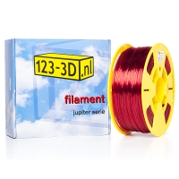 123-3D Filament transparant rood 1,75 mm PETG 1 kg (Jupiter serie) DFE02002c DFE11008