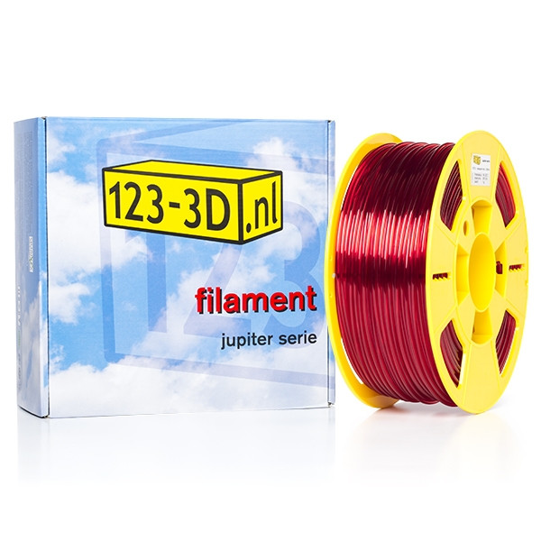 123-3D Filament transparant rood 2,85 mm PETG 1 kg (Jupiter serie) DFE02005c DFE02019c DFE02040c DFE11019 - 1