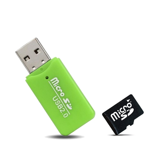 123-3D Micro SD kaart 2 GB met USB2.0 kaartlezer  DAR00871 - 1
