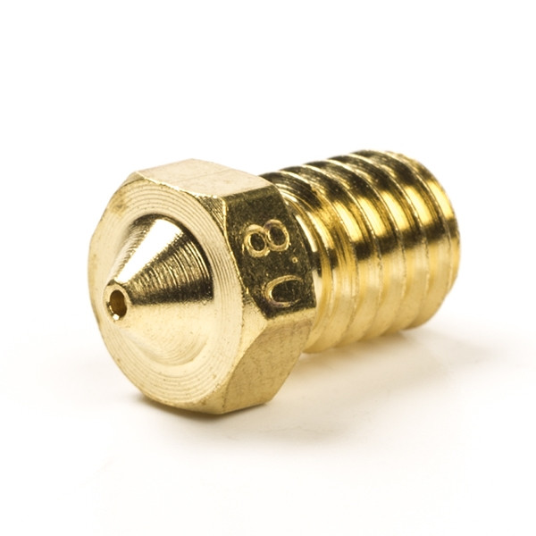 123-3D Nozzle 0,80 mm | M6 compatible | 1,75 mm filament | messing (123-3D huismerk) DED00014c DMK00018 - 1