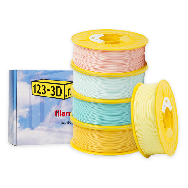 123-3D Pastel Filament 1,75 mm PLA 1,1 kg Starterpack (Jupiter Serie)  DFE20345 - 1
