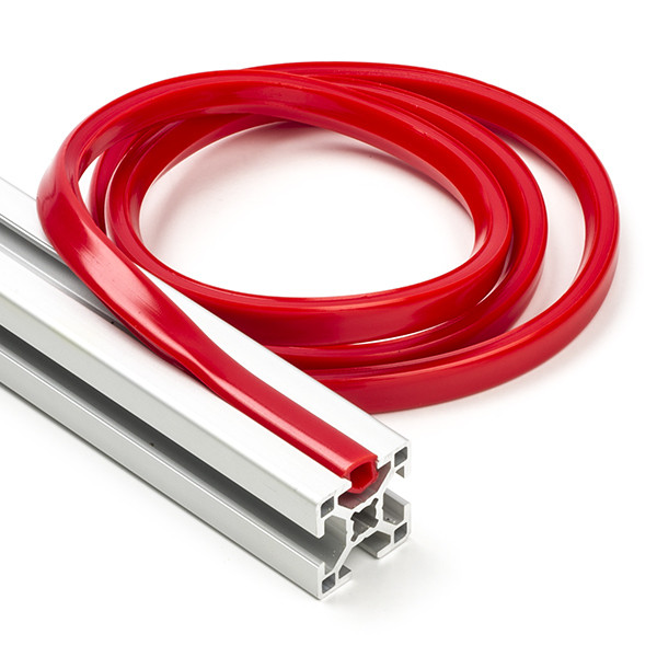 123-3D Slot cover 8 mm voor 30x30 profiel - Rood (1 meter)  DFC00104 - 1