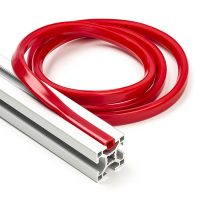 123-3D Slot cover 8 mm voor 30x30 profiel - Rood (1 meter)  DFC00104