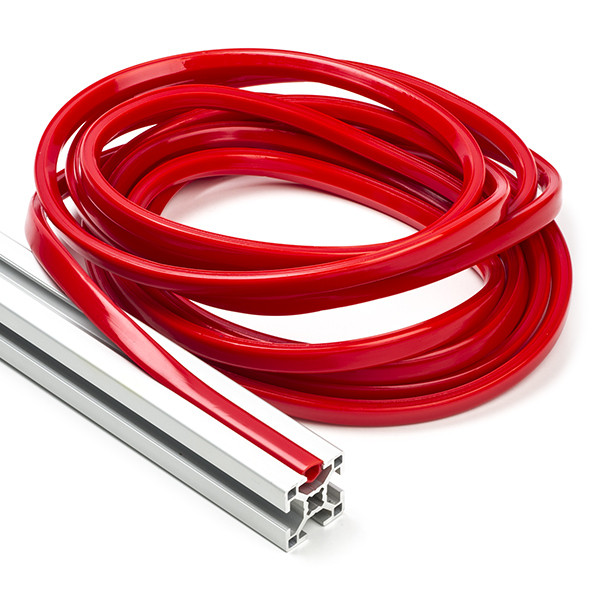 123-3D Slot cover 8 mm voor 30x30 profiel - Rood (5 meter)  DFC00168 - 1