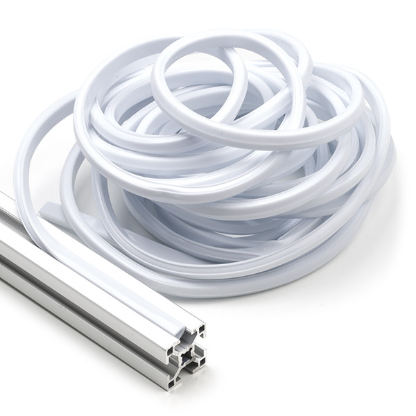 123-3D Slot cover 8 mm voor 30x30 profiel - Wit (7,5 meter)  DFC00186 - 1