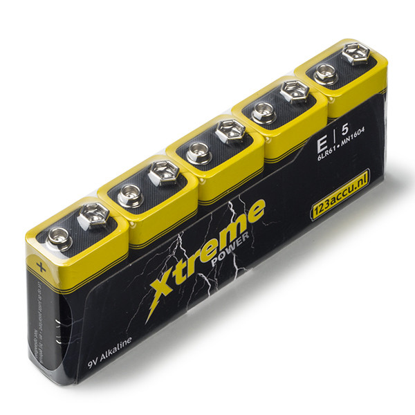 123accu Xtreme Power 6LR61 E-Block batterij 5 stuks 006P ADR00047 - 1