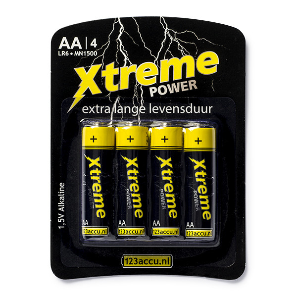 123accu Xtreme Power MN1500 Penlite AA batterij 4 stuks MN1500C ADR00006 - 1