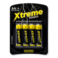123accu Xtreme Power MN1500 Penlite AA batterij 4 stuks MN1500C ADR00006
