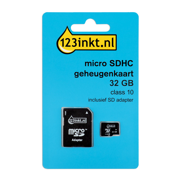123inkt Micro SDHC geheugenkaart class 10 inclusief SD adapter - 32GB FM32MP45B/00 300695 - 1