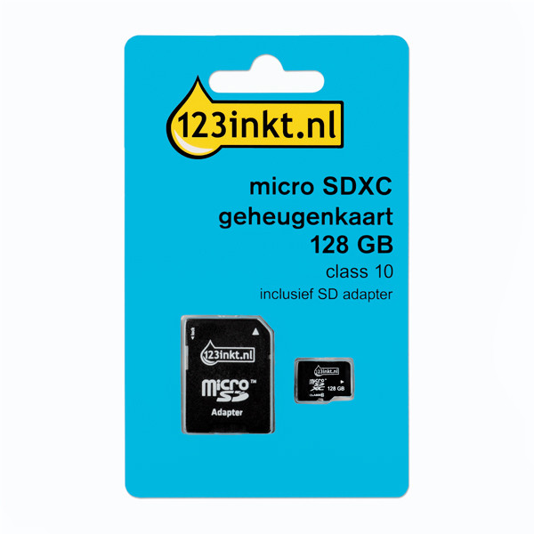 123inkt Micro SDXC geheugenkaart class 10 inclusief adapter - 128GB FM12MP45B/10 300693 - 1