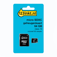 123inkt Micro SDXC geheugenkaart class 10 inclusief adapter - 64GB FM64MP45B/00 300692