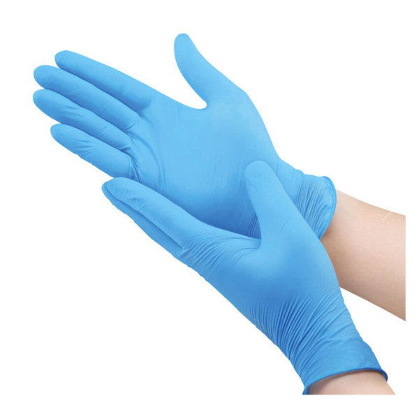 Handschoen Amabilia Maat L poedervrij (blauw, 100 stuks) SAM00053 - 1