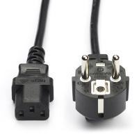 C13 kabel voor netstroom (1,5 meter, Haaks, 123accu huismerk) AZE00171