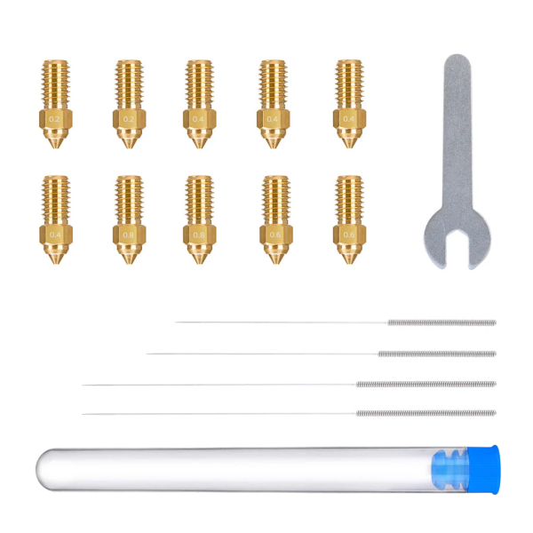Elegoo Neptune 4 (Pro) Messing nozzle kit (10 stuks) 0,2 t/m 0,8 mm DAR01517 - 1