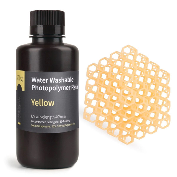 Elegoo Water Washable resin Geel 0,5 kg 14.0007.109 DLQ05056 - 1
