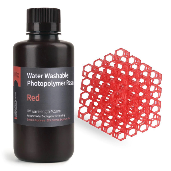 Elegoo Water Washable resin Helder rood 0,5 kg 14.0007.99 DLQ05062 - 1