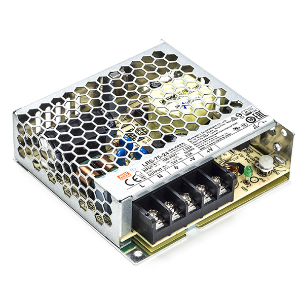 Mean Well voeding 24V (76,8 W, 3,2 A) gesloten chassis LVE00132 - 1