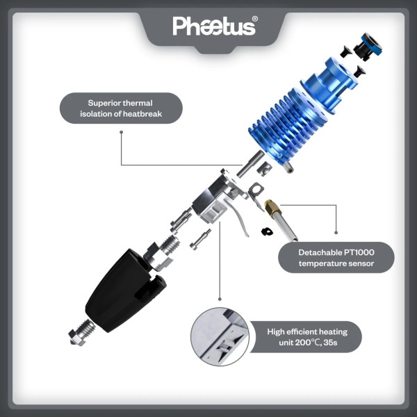 Phaetus Rapido Plus Hotend 2 HF Blauw  DAR01199 - 2