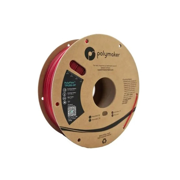 !! INACTIVE !! < Polymaker PolyFlex TPU-95A High Speed filament 1,75 mm Translucent Red 1 kg DFP14371 - 1