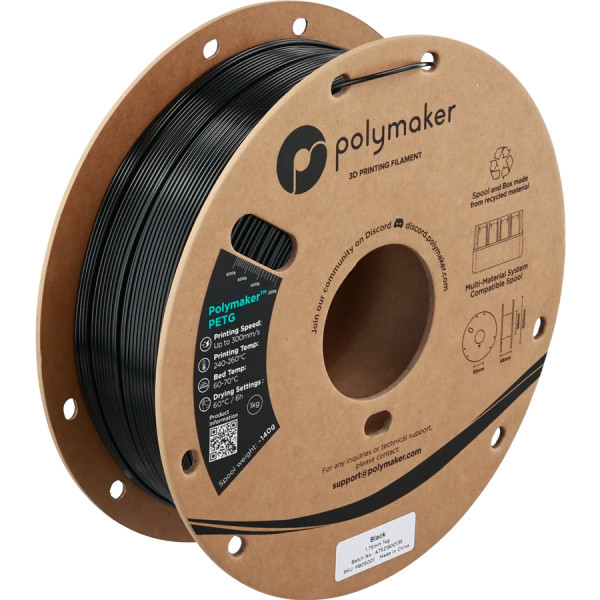 Polymaker PETG filament 1,75 mm Black 1 kg DFP16294 - 1