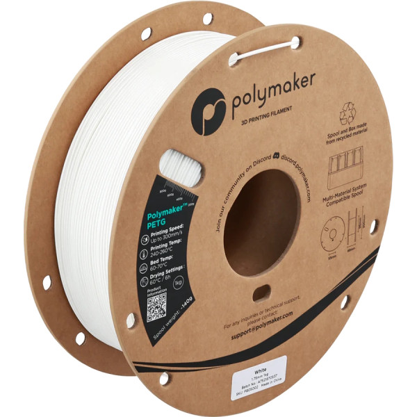 Polymaker PETG filament 1,75 mm White 1 kg DFP16298 - 1