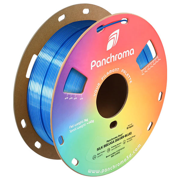 Polymaker Panchroma™ PLA Dual Silk filament Beluga (Silver-Blue) 1,75 mm 1 kg CA03024 DFP14464 - 1
