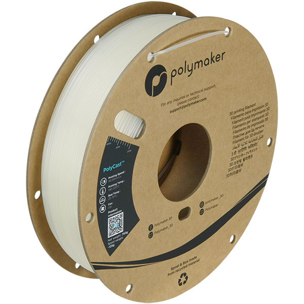 Polymaker PolyCast filament 1,75 mm Natural 0,75 kg 70813 PJ03001 PM70813 DFP14175 - 1